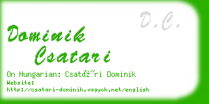 dominik csatari business card